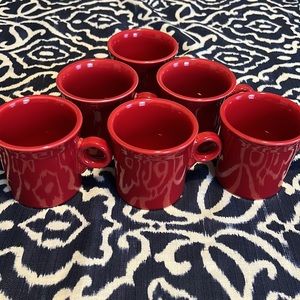 6 Red Fiestaware Coffee Mugs, sold individually. N-1